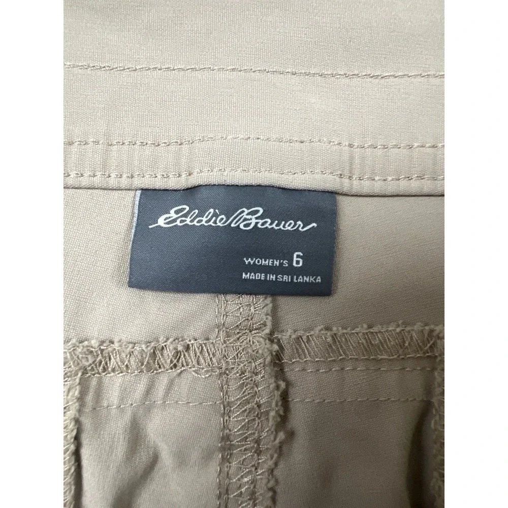 Eddie Bauer Horizon Shorts Womens 6 Khaki Tan Roll Tab Hiking Utility